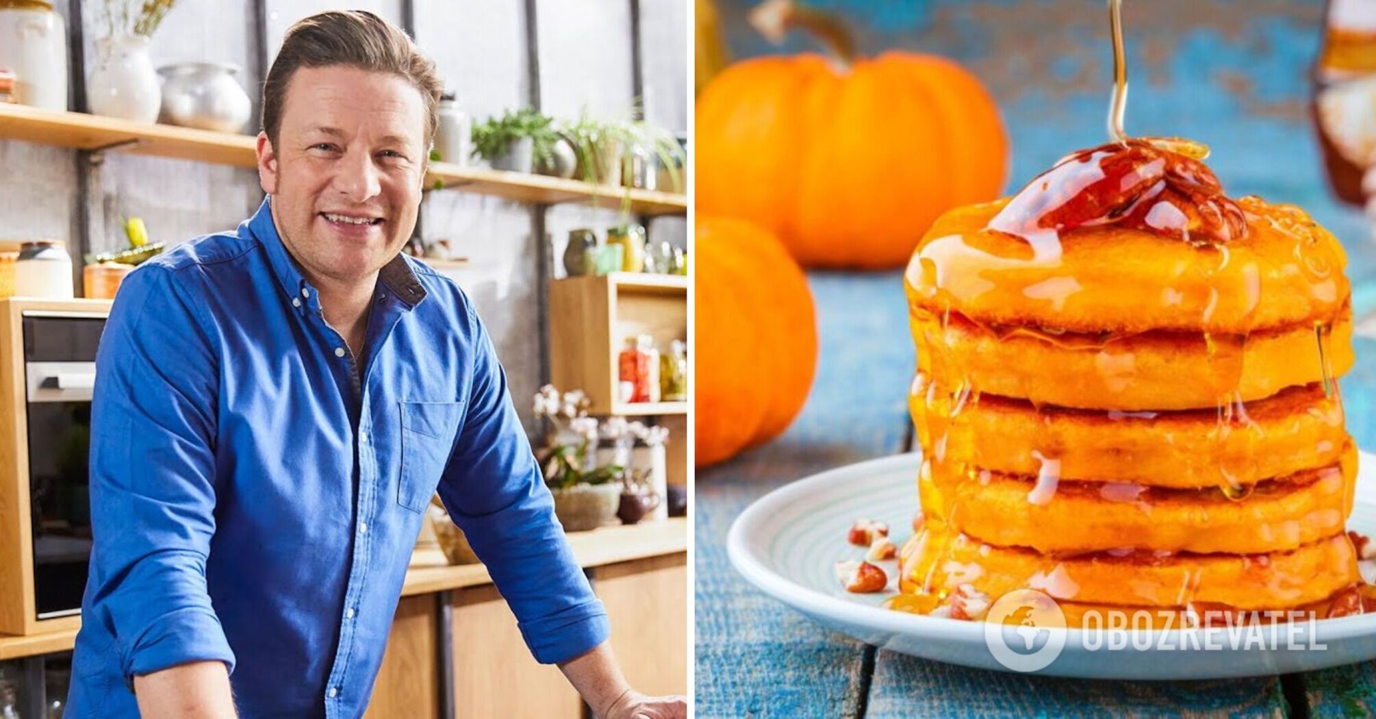 Pumpkin and apple pancakes by Jamie Oliver