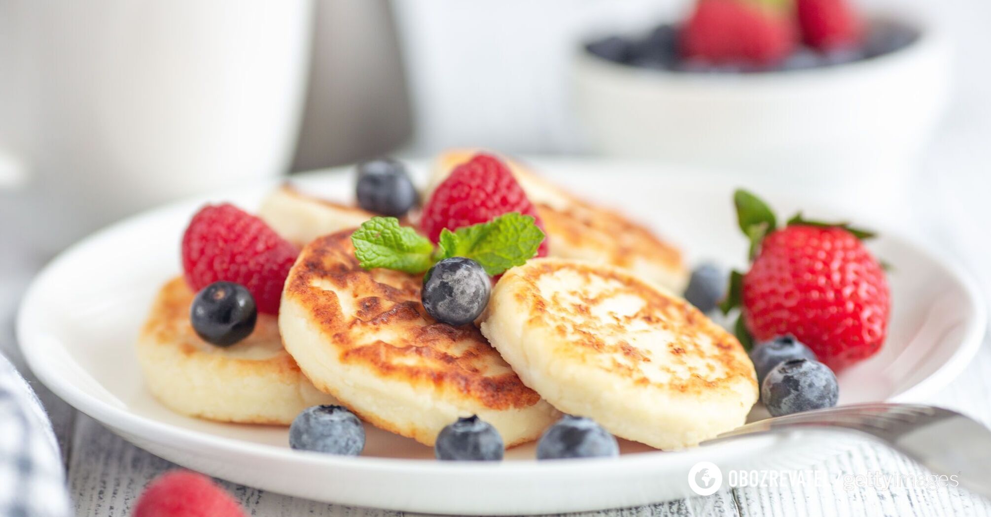 Homemade cottage cheese pancakes without flour