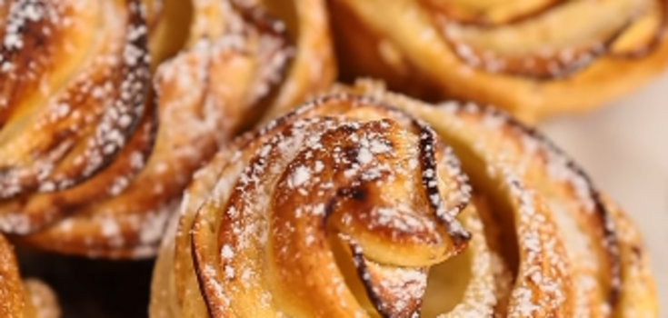 Apple rose: a variant of a very tasty and atmospheric puff pastry