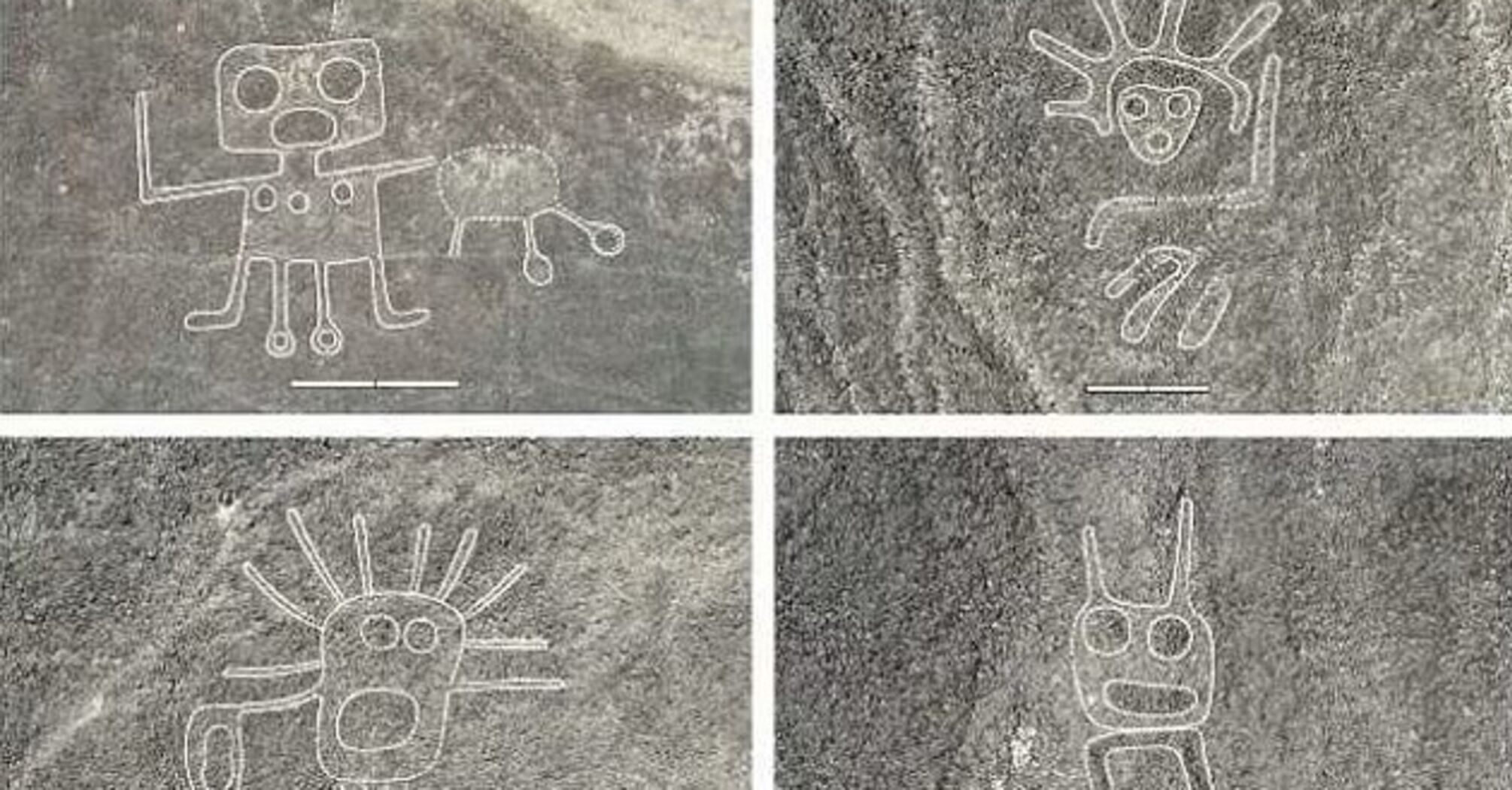 Aliens, killer whales with knives, and the robot Wall-E: more than 300 new geoglyphs have been found on the Nazca Plateau. Photo