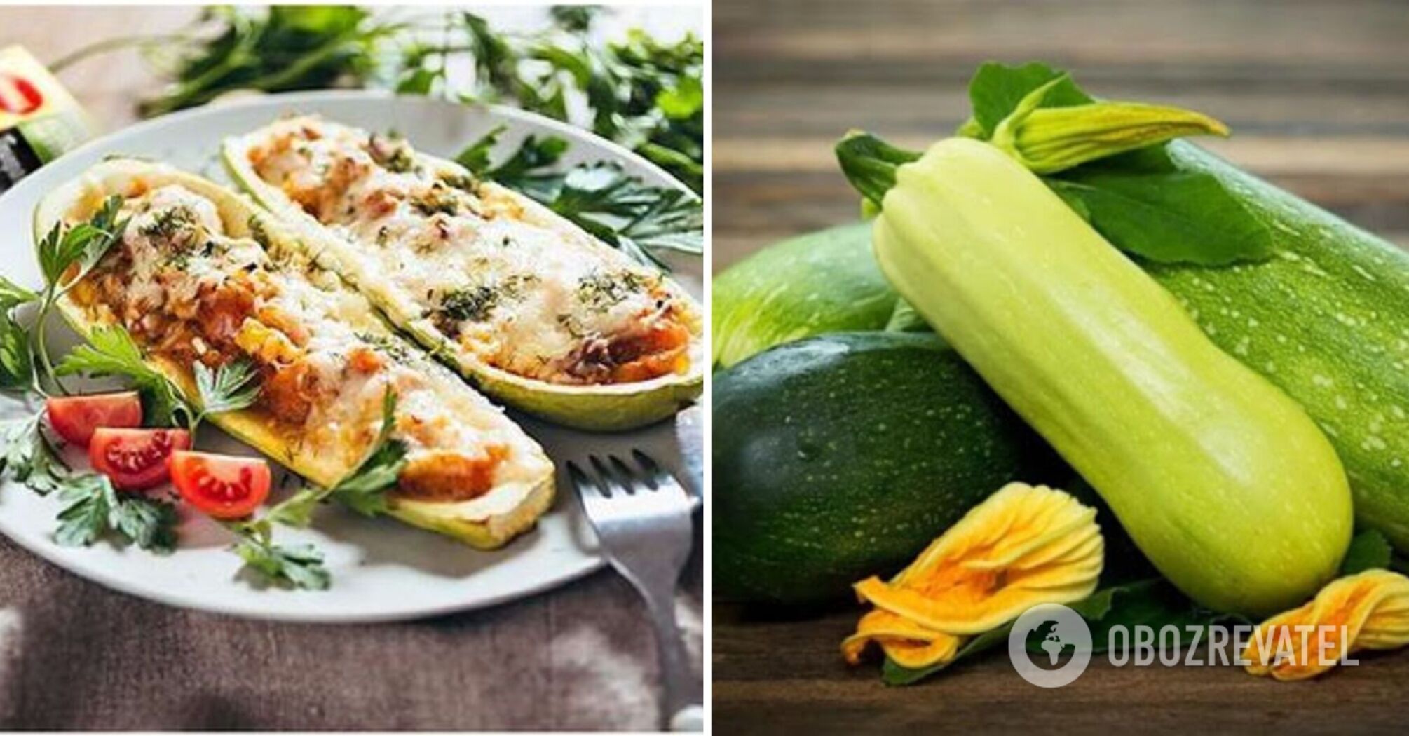 Stuffed zucchini with chicken