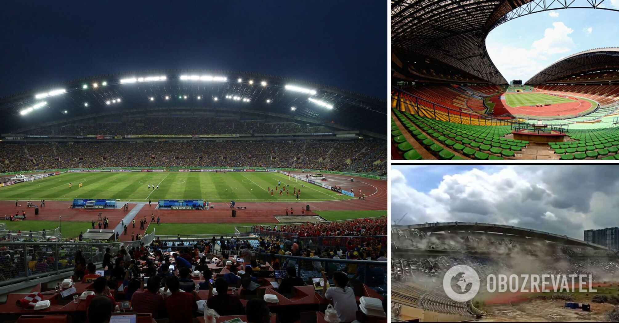 The legendary 80,000-seat stadium was blown up with dynamite. Video