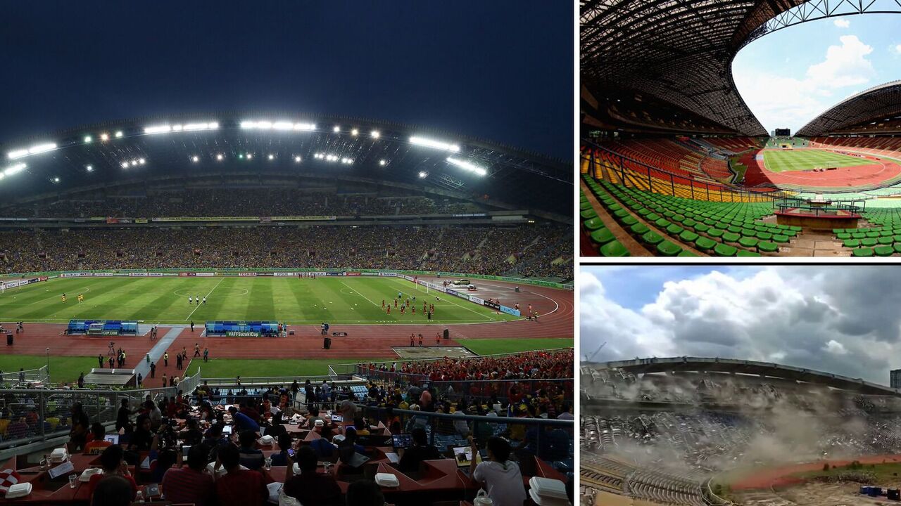 The legendary 80,000-seat stadium was blown up with dynamite. Video