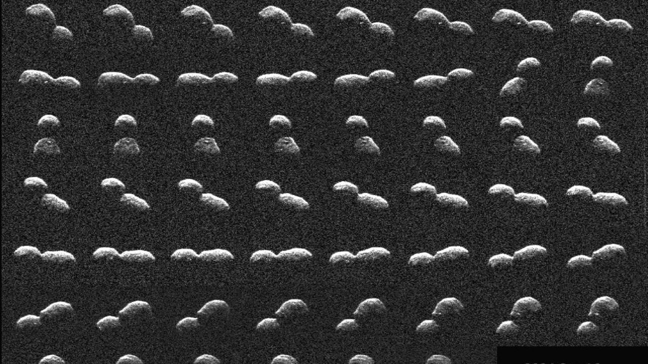 A large snowman asteroid flew near the Earth. Photo