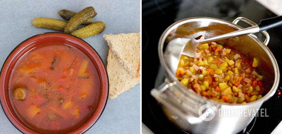 Homemade solyanka soup