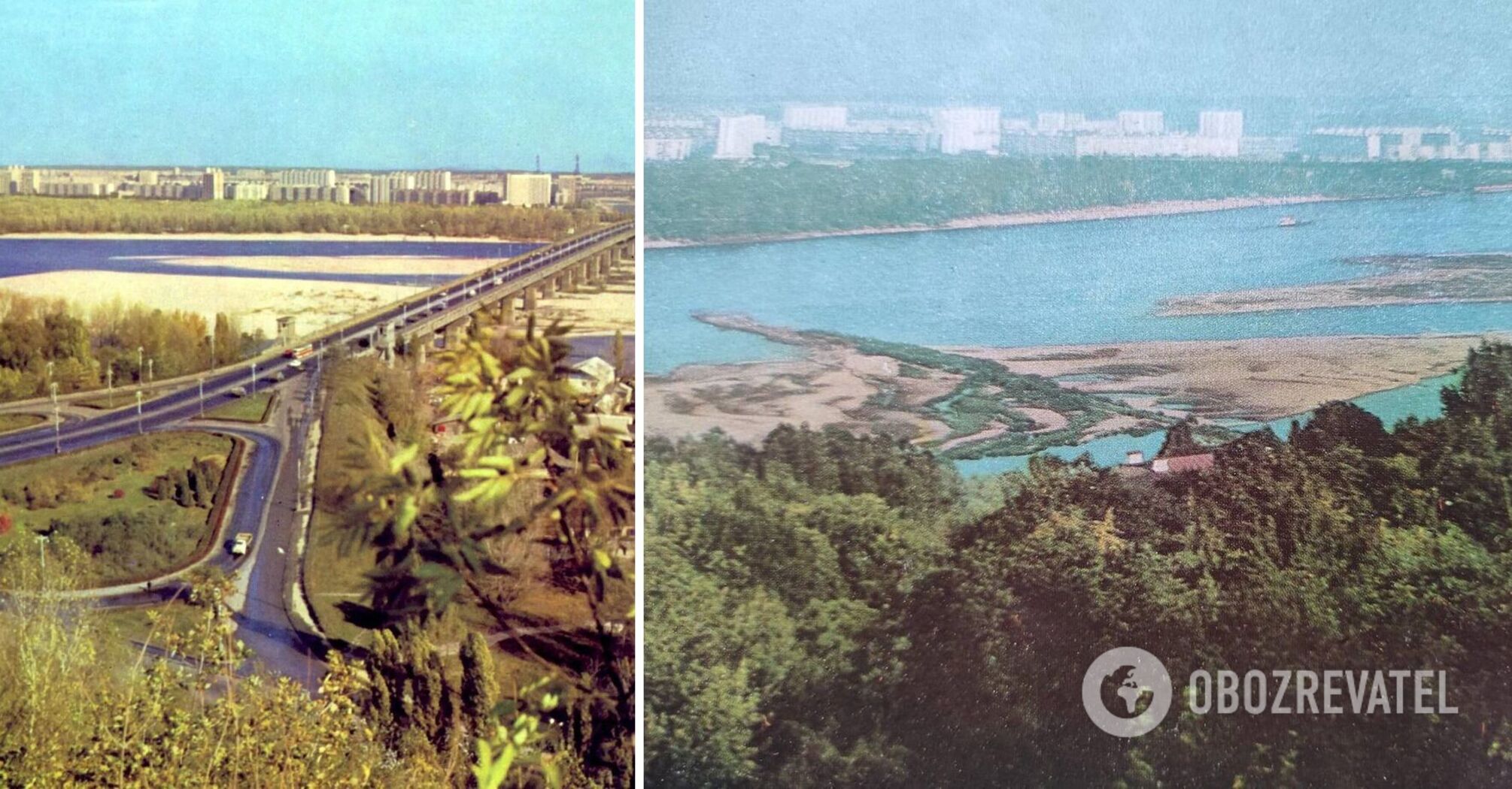 Large shoals in the middle: what Dnipro River looked like in Kyiv in the 1970s. Photo