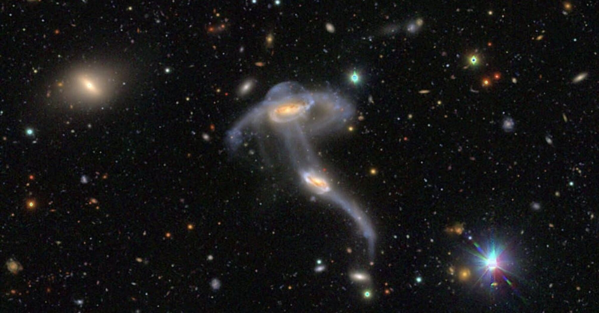 Subaru telescope captures interaction of galaxies resembling a jellyfish. Photo