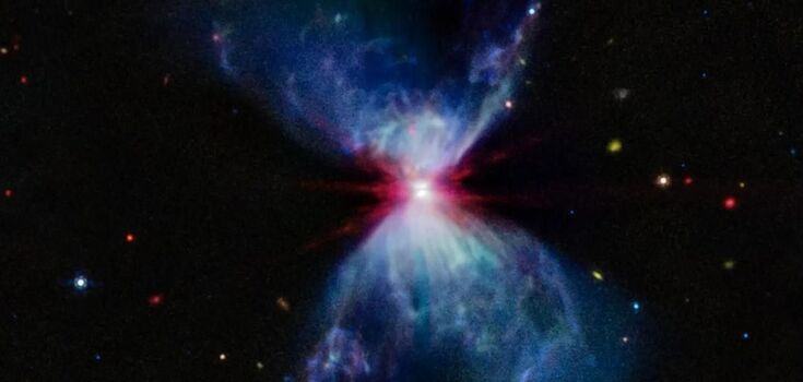 NASA's most powerful telescope, the James Webb Space Telescope, captured celestial fireworks around a newborn star. Photo.