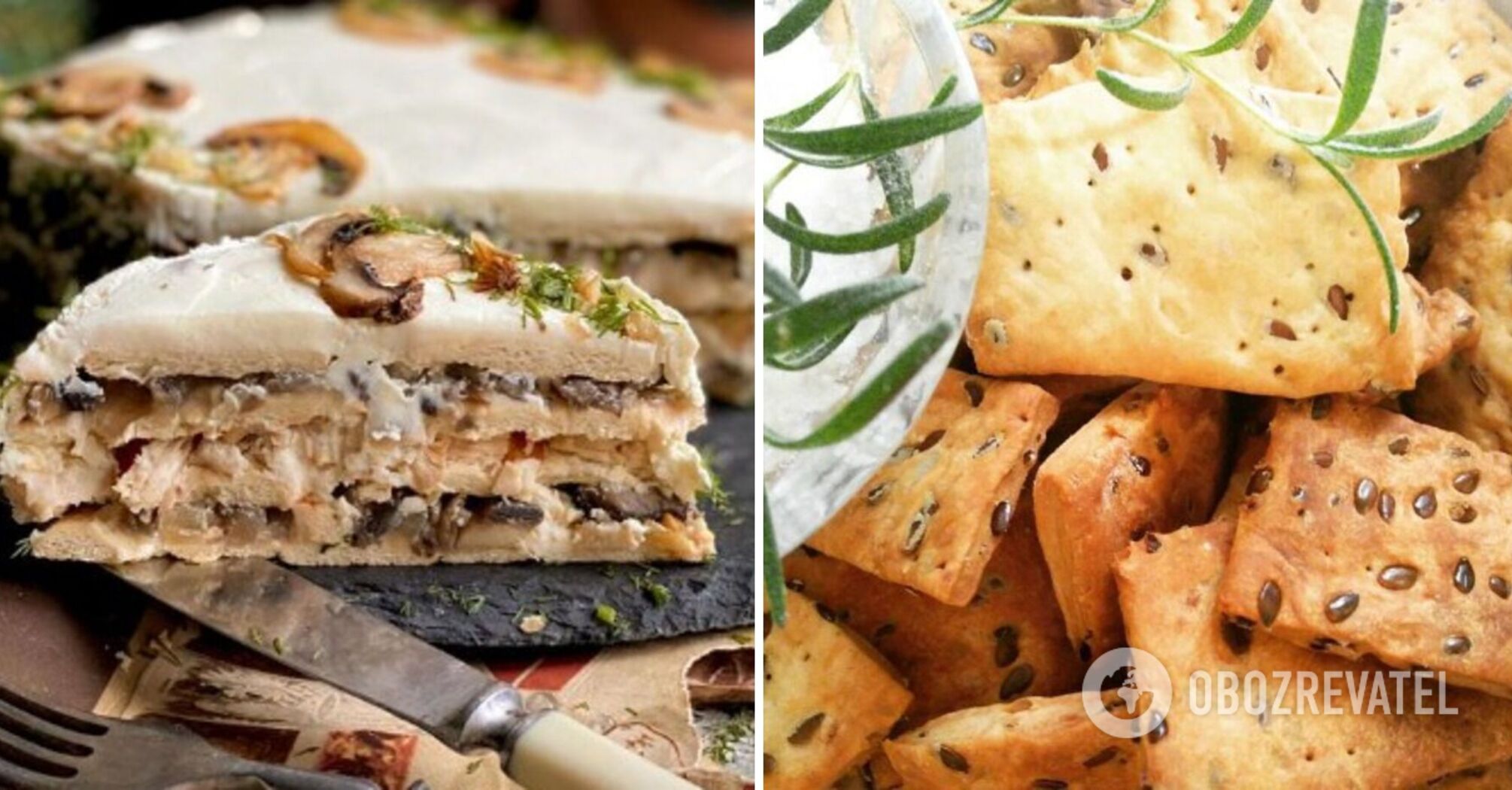 Chicken and mushroom cake with crackers: how to makea a versatile dish
