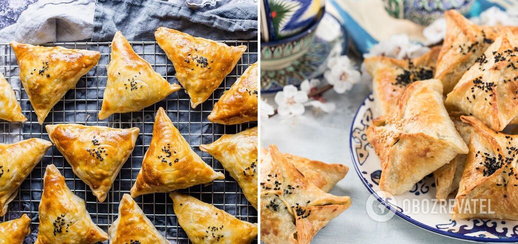 Lazy puff pastry samsa: how to cook a popular appetizer in a new way