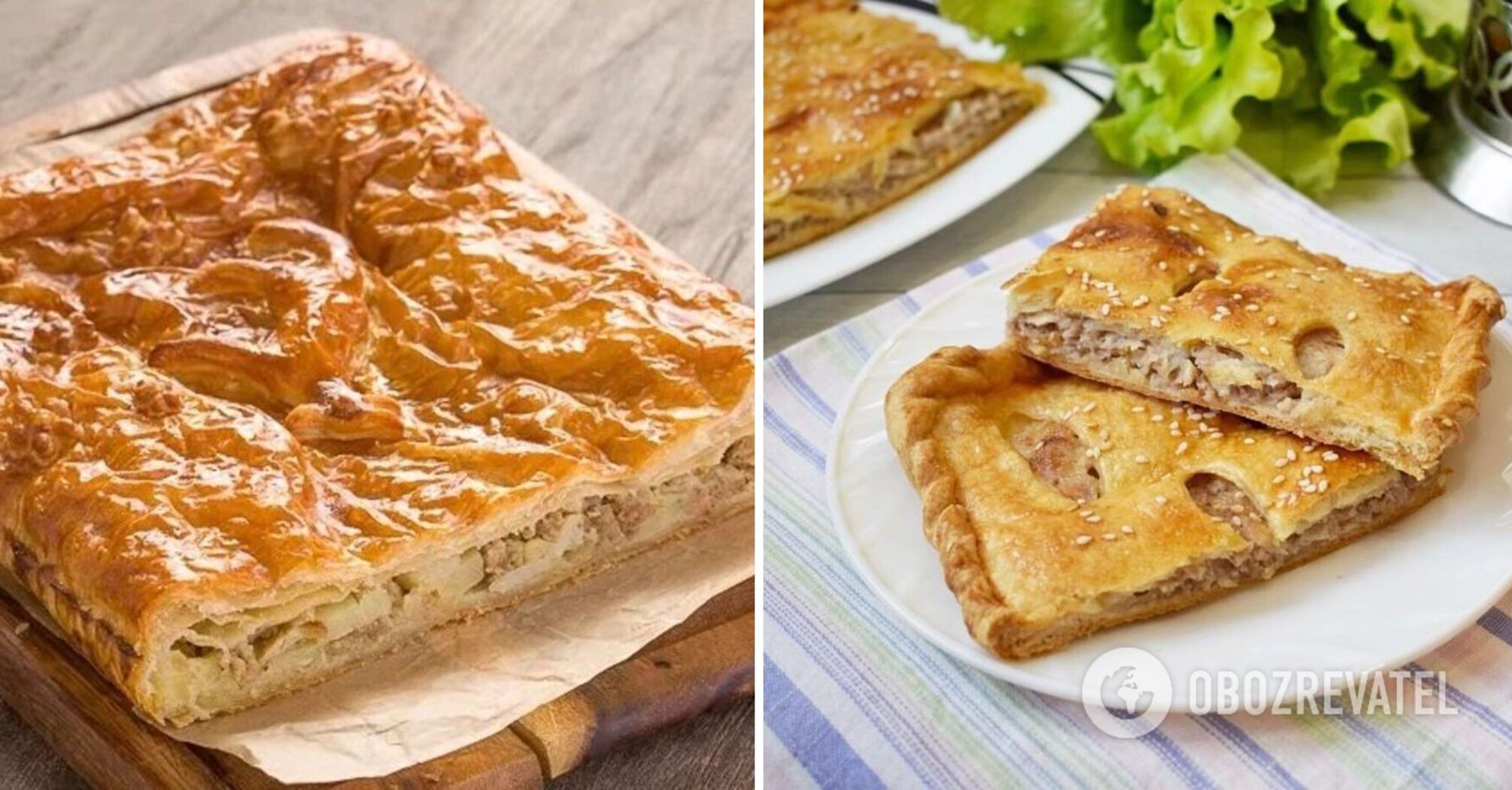 Minced meat pie on puff pastry: what to cook quickly for lunch or dinner