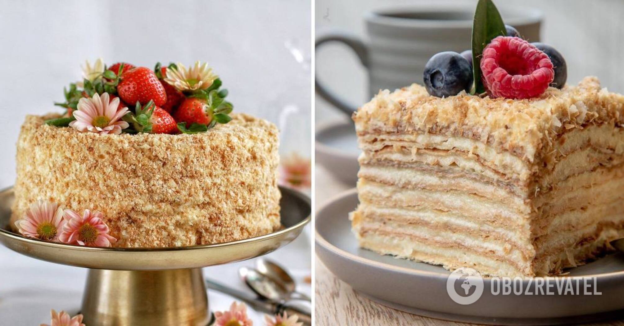Cake "Napoleon" without baking in 30 minutes: cookies "Ears" will come in handy