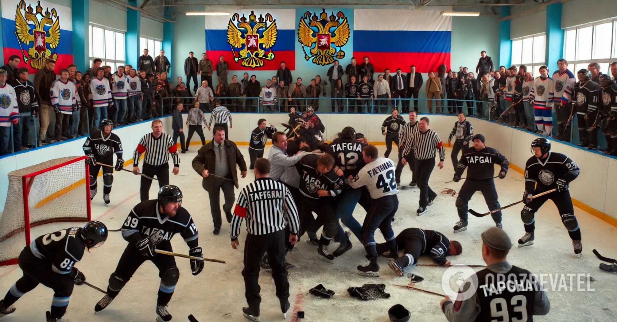 In Russia, amateur hockey players beat the FSB team in a match. Video