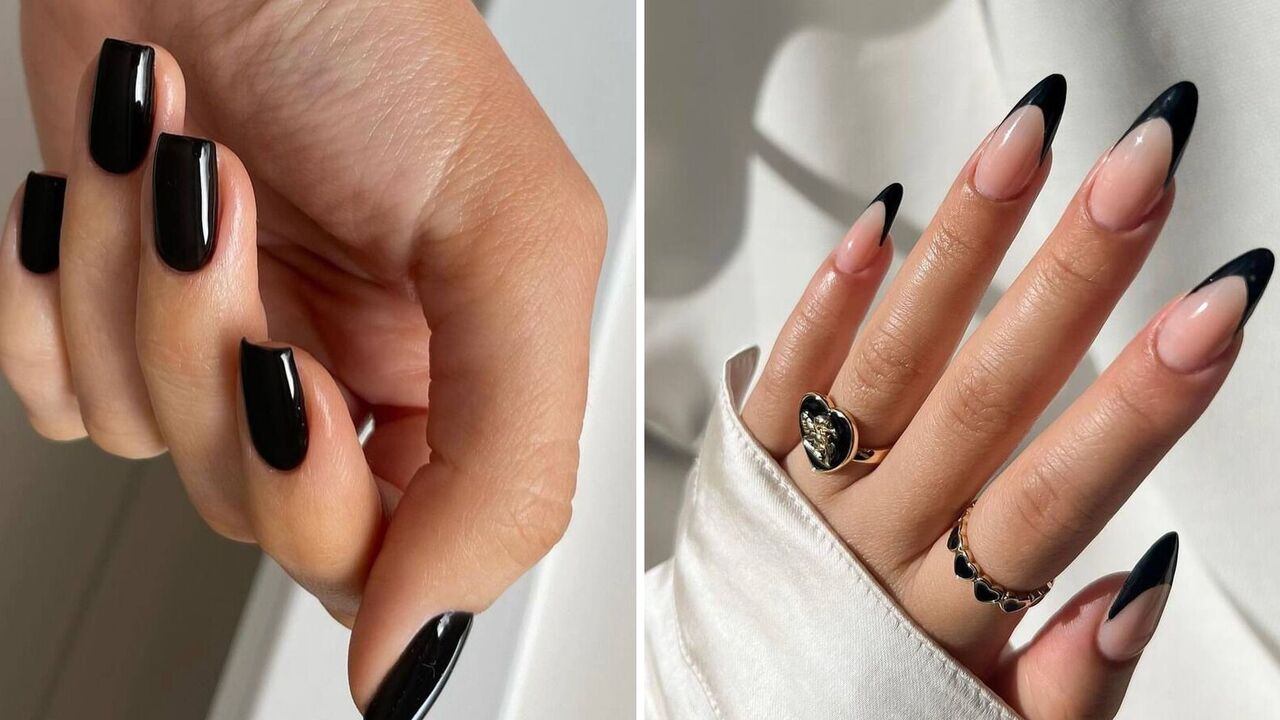 Black manicure: the best design ideas for those who love minimalism. Photo.