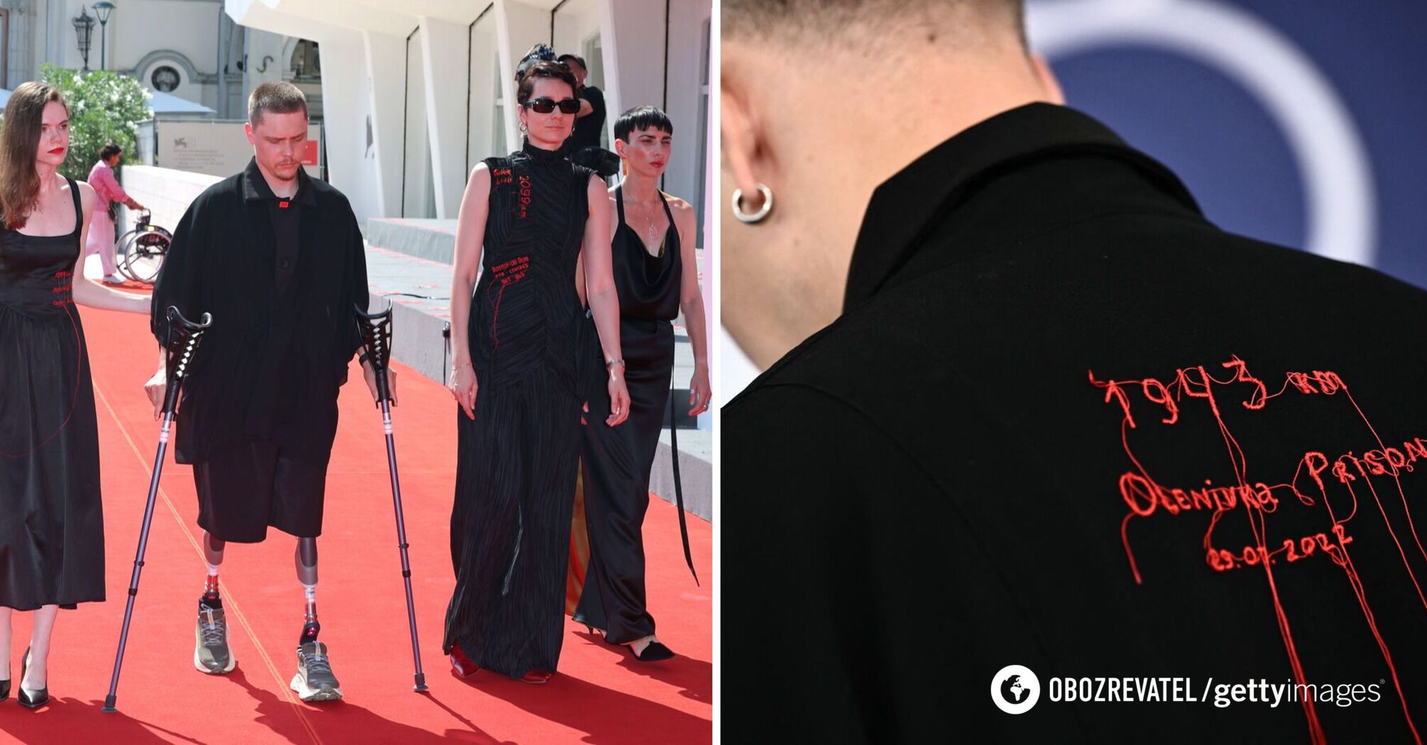 In black and with "bloody" embroidery: Ukrainian film team in Venice organized a powerful action in support of the prisoners