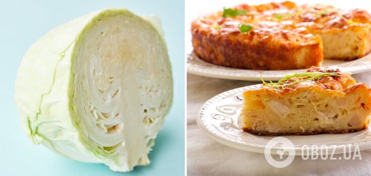 Cabbage pie with cheese