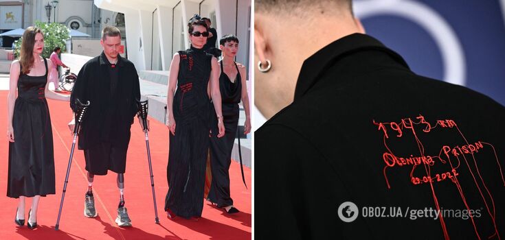 In black and with "bloody" embroidery: Ukrainian film team in Venice organized a powerful action in support of the prisoners