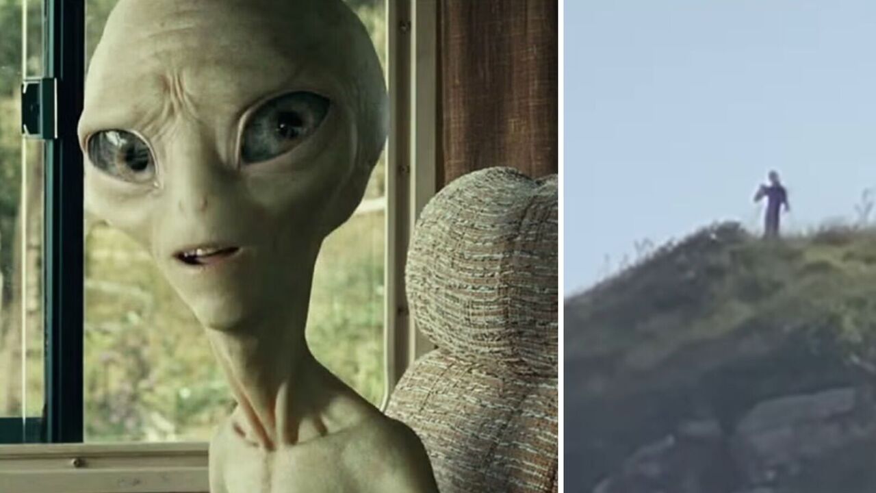 A tourist claims to have filmed aliens 3 meters tall on a hill in Brazil. Viral footage