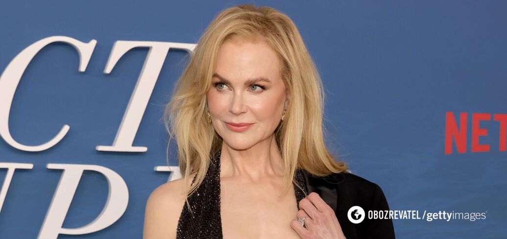 Nicole Kidman, 57, stepped out in public in a shimmering gown with a deep neckline. Photo