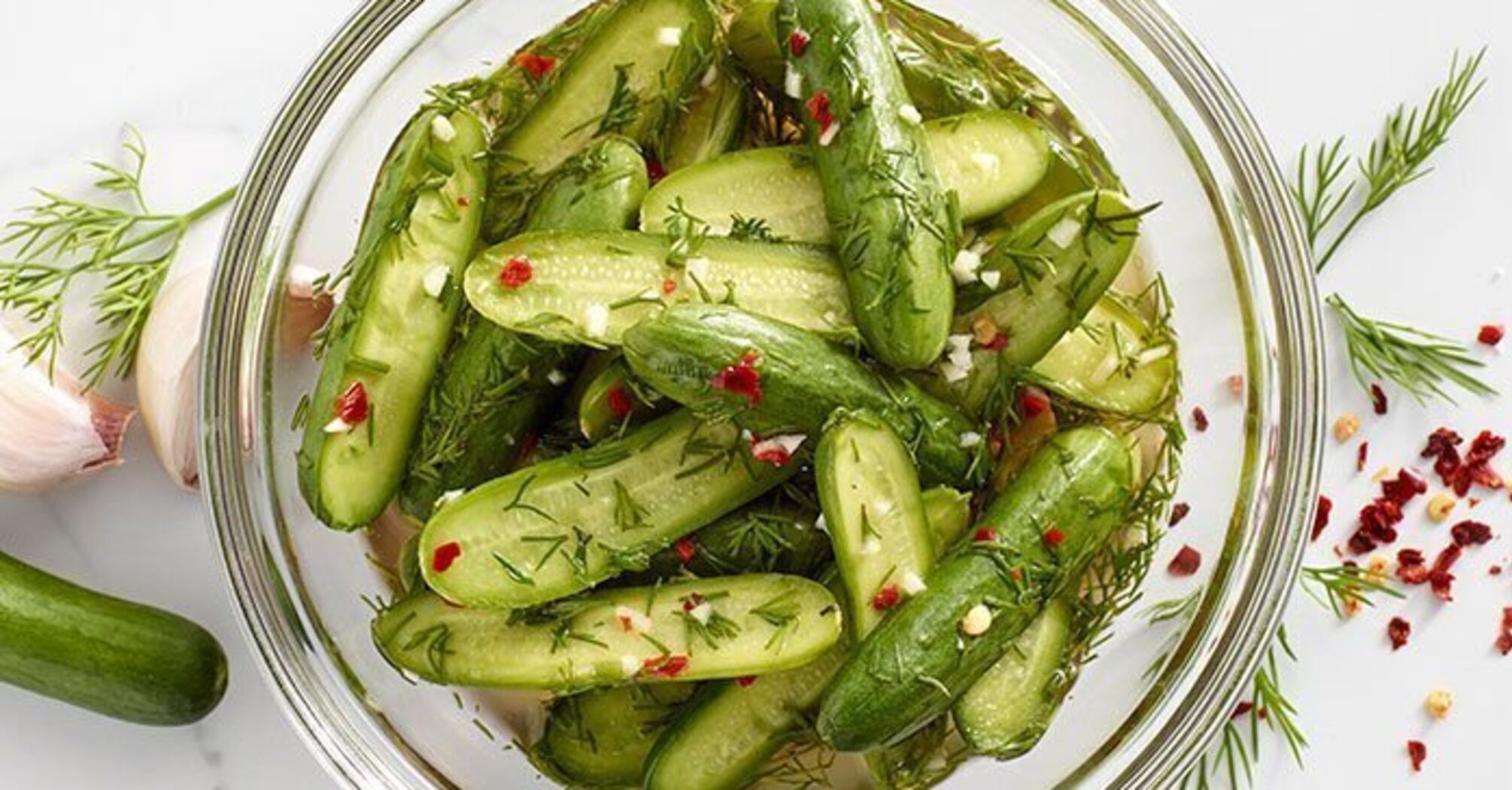 Crispy pickled cucumbers with pepper