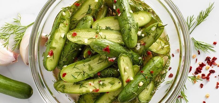 Crispy pickled cucumbers with pepper