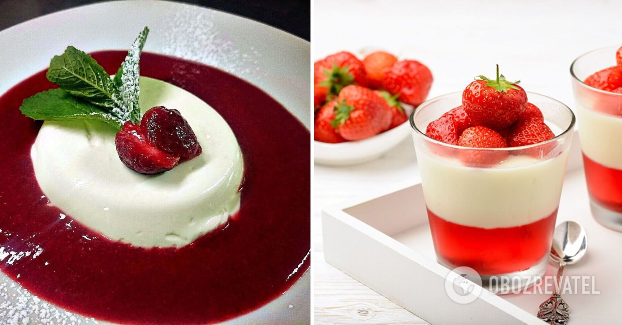 Vanilla panna cotta with strawberry filling: a recipe for a delicate mousse dessert