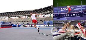 Video of a one-legged athlete at the Paralympics throwing off his crutches and jumping high has garnered 38 million views