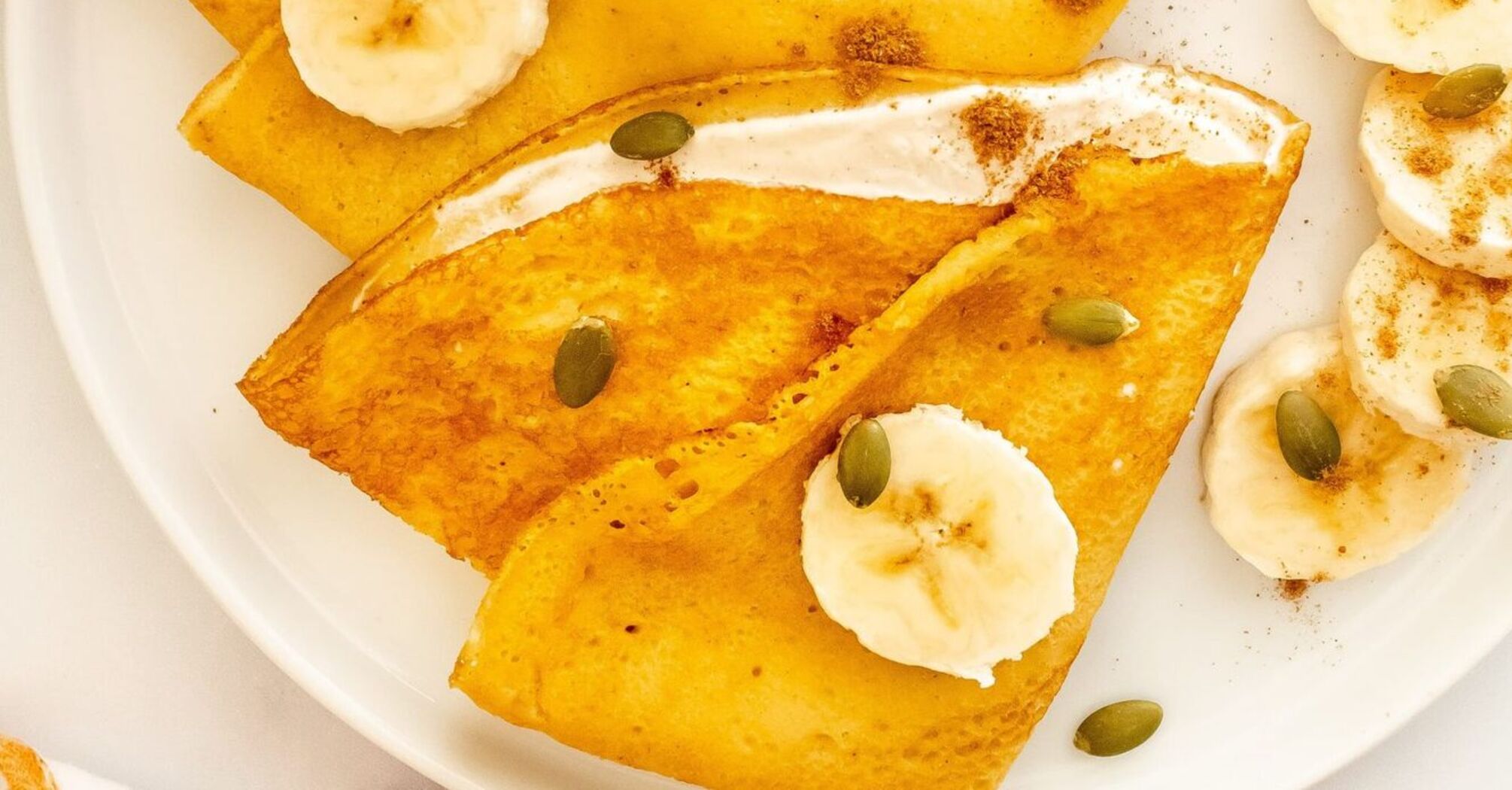 Delicate and thin pancakes: made from pumpkin