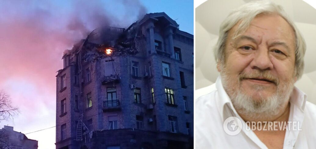 Nie odbiera telefonu: rosyjski dron uderzył w mieszkanie neurobiologa Ihora Zymy w Kijowie. Zdjęcie