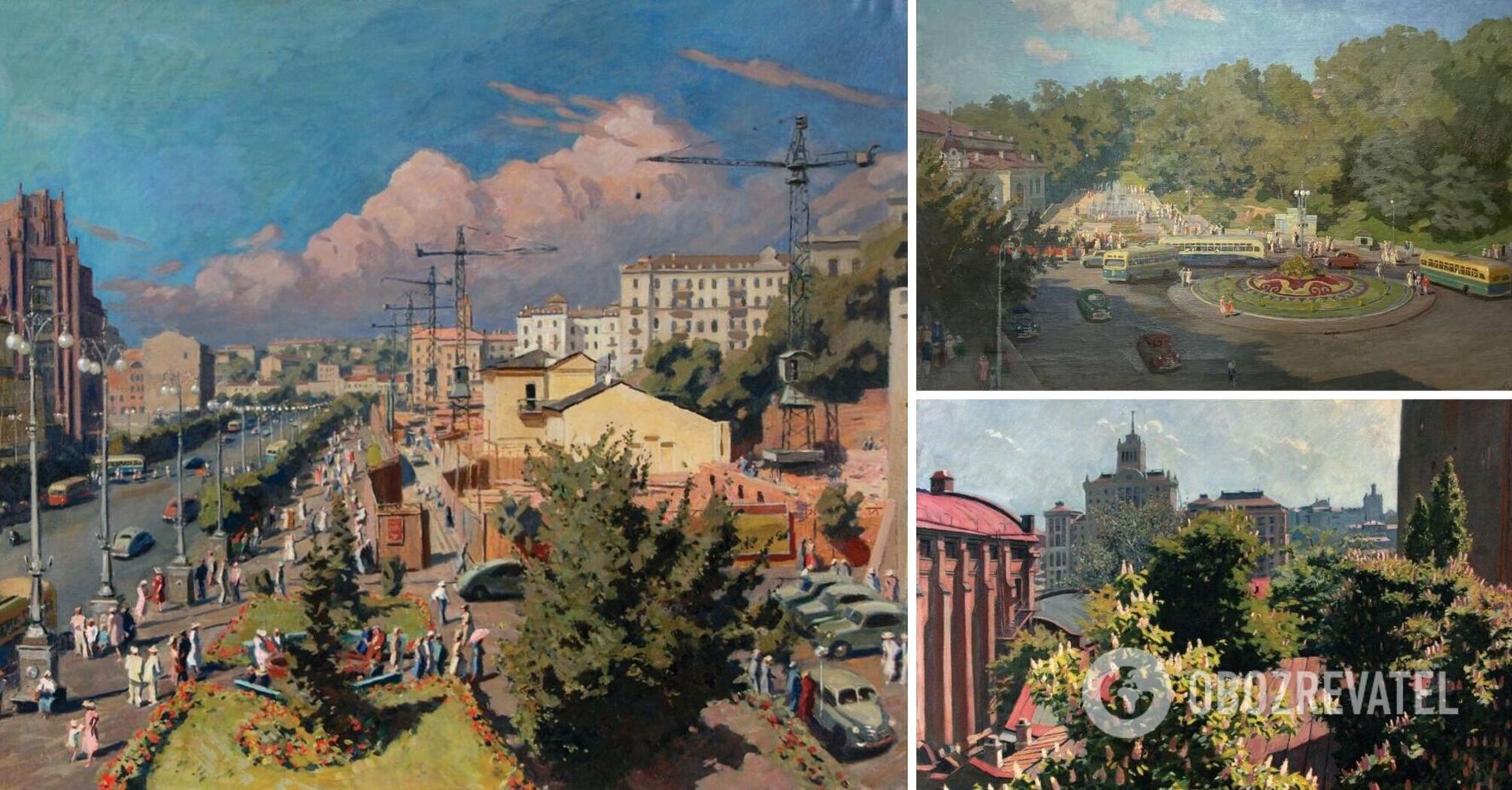 Without skyscrapers and traffic jams: how Kyiv looked like in the 1950s in the paintings of the Ukrainian artist. Photo