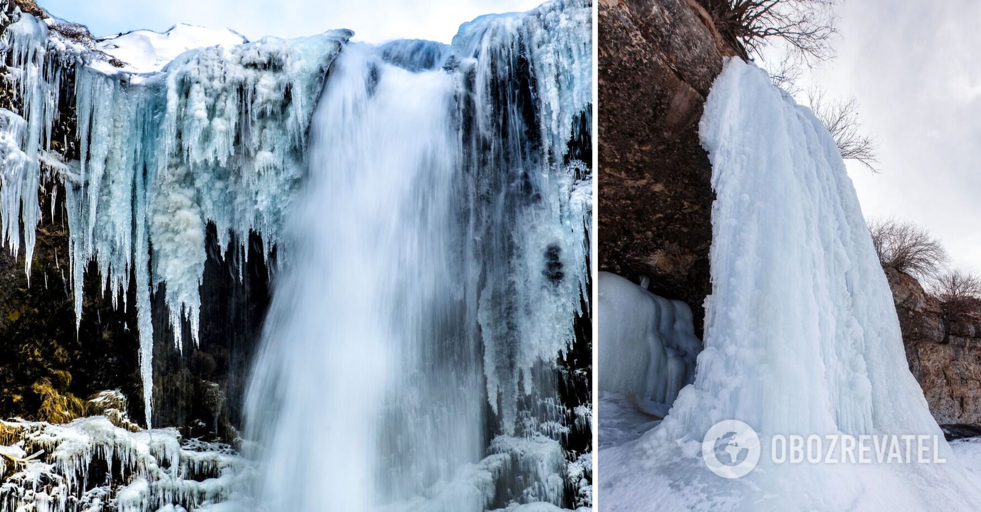 Winter waterfalls of Western Ukraine: amazing places where nature freezes in all its glory