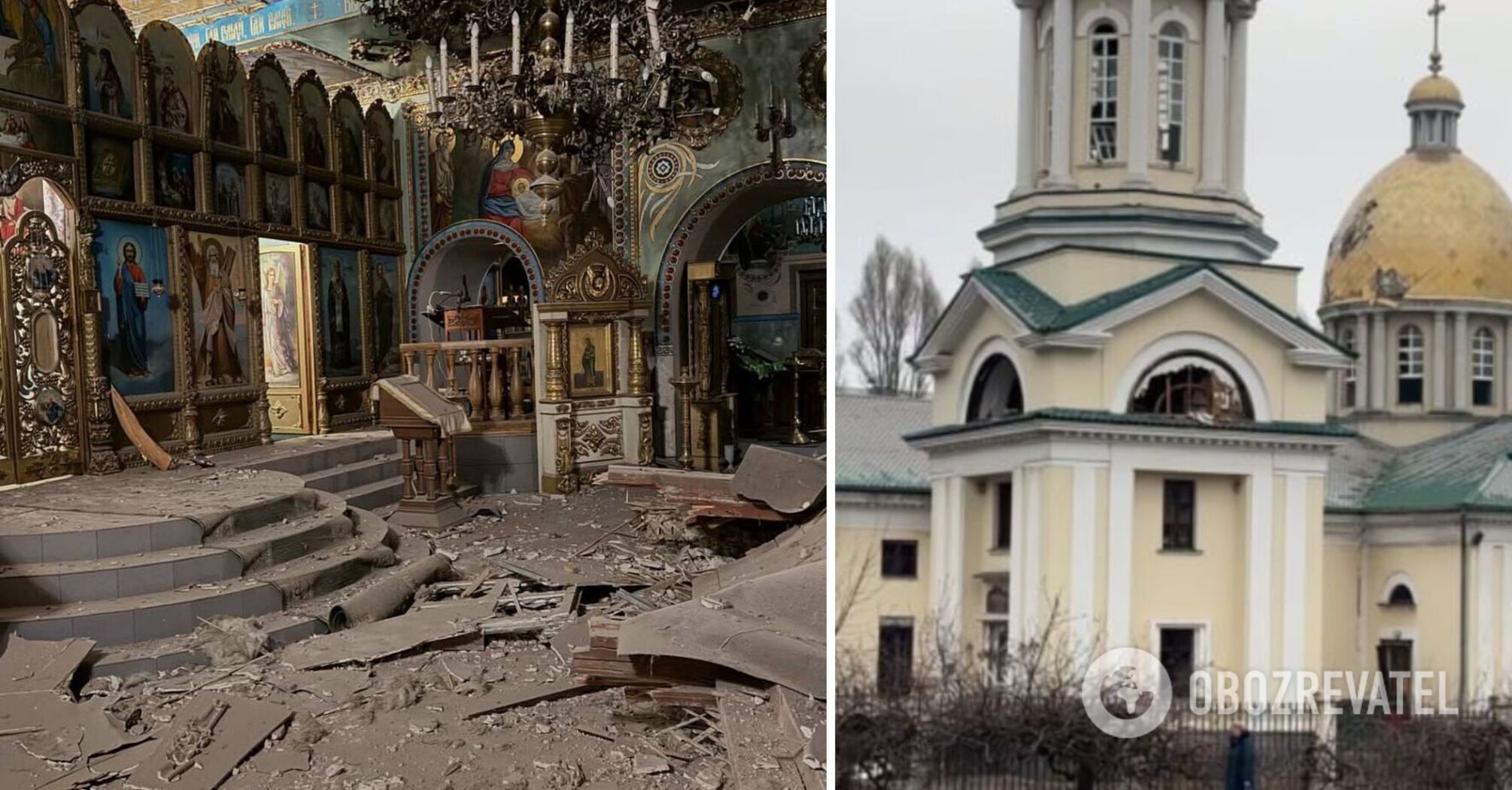 In Zaporizhzhia, a Russian attack destroyed the UOC-MP Cathedral, and the ceiling collapsed. Photos and video