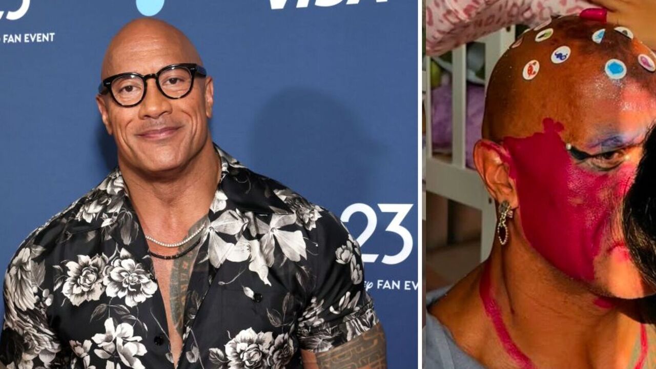 Nosił rzęsy i szminkę: Dwayne "The Rock" Johnson pokazuje, jak córki przygotowały go na siłownię. Wideo
