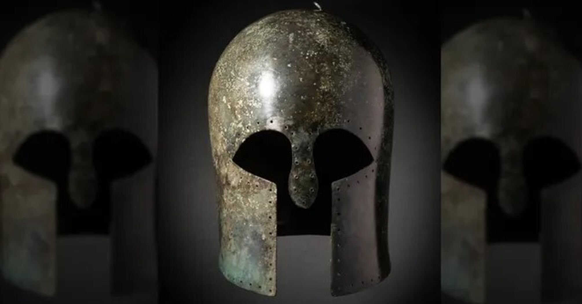 A rare Corinthian helmet from ancient Greece will be auctioned in London: it is in excellent condition. Photo