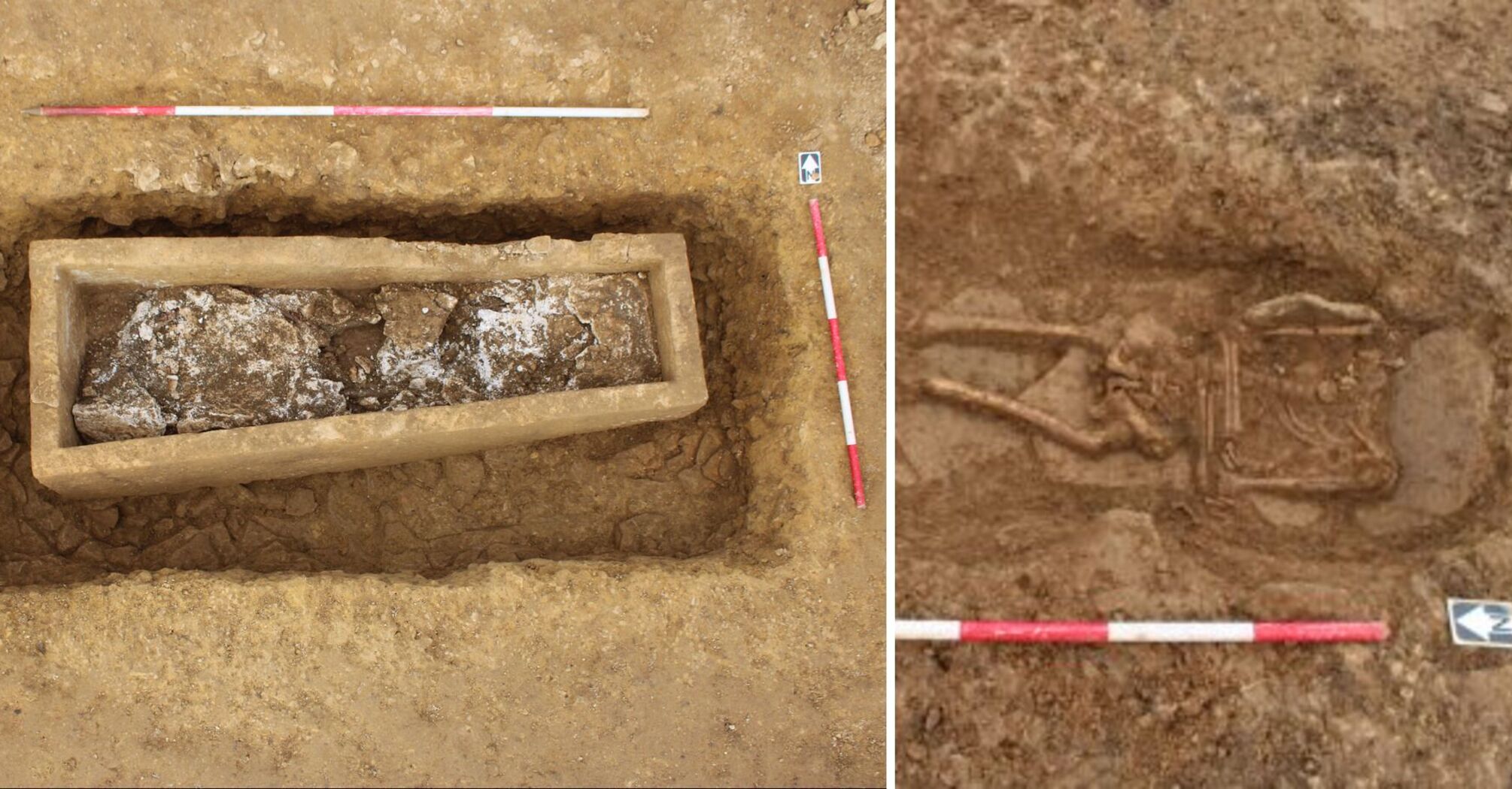 The coffin was filled with plaster: archaeologists have unearthed a rare burial in England. Photo