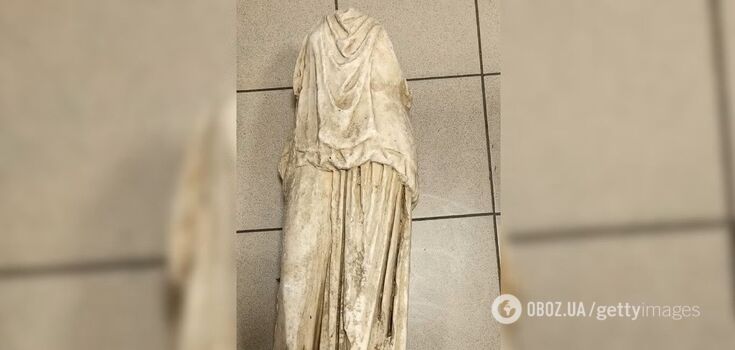 A 2000-year-old statue of a woman found in a garbage bag in Greece