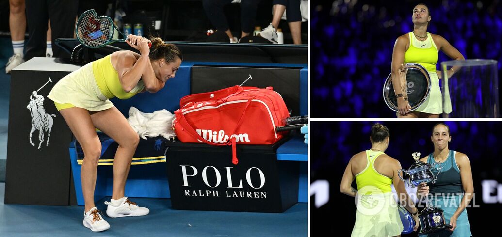 World No.1 and Lukashenko's favorite Aryna Sabalenka smashes racket and bursts into tears after losing Australian Open final. Video