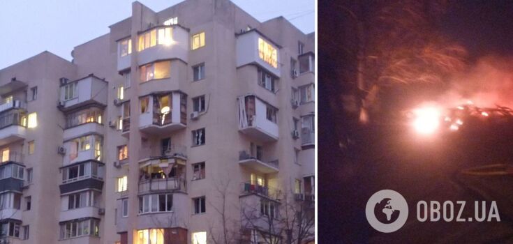 Residential buildings damaged, cars on fire in Odesa region after UAV attack: there are victims. Photo and video