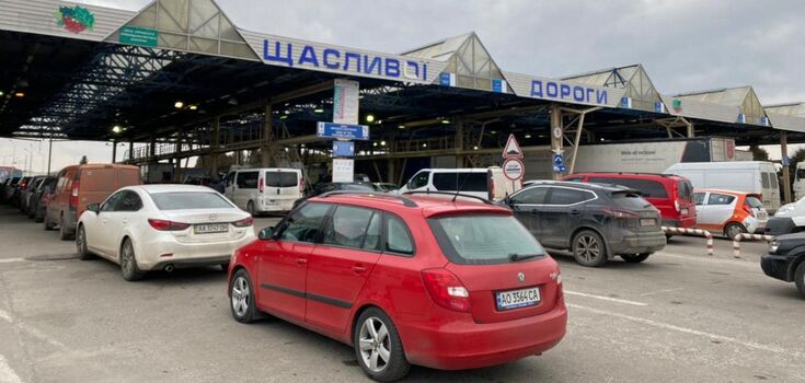 Queues on the border of Ukraine and Poland