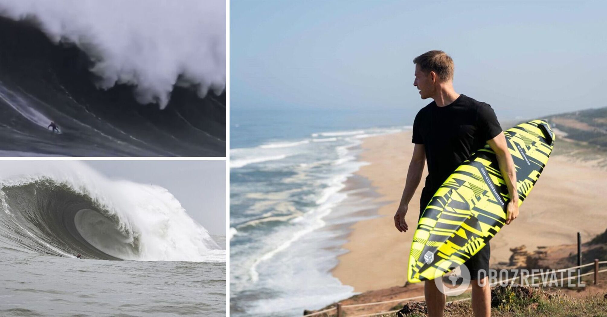 Surfer sets historic record by conquering a wave the hight of 11-story building for the first time in the world. Video