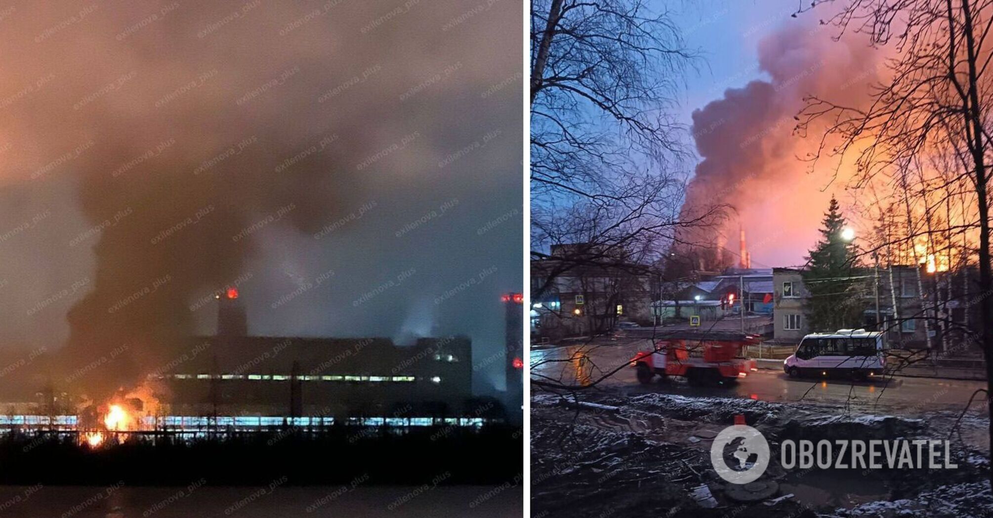 Під Москвою після атаки дронів спалахнула Шатурська ГРЕС: в мережу потрапили кадри прильоту