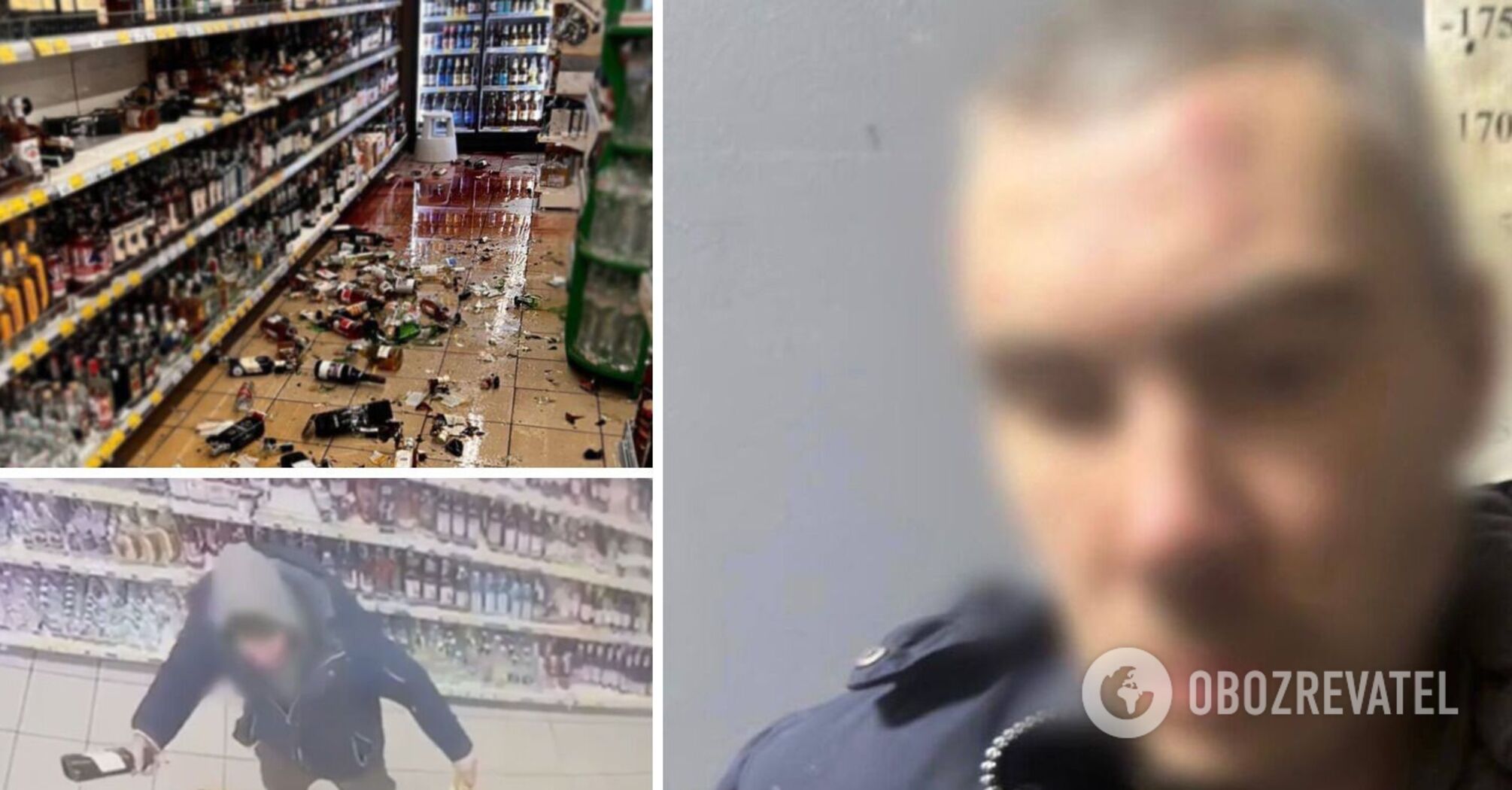 У Києві чоловік влаштував погром у магазині після невдалої спроби вкрасти алкоголь. Фото та відео