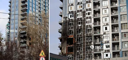 Сгорело несколько квартир, есть существенные повреждения дома: последствия попадания в ЖК на Печерске в Киеве. Фото