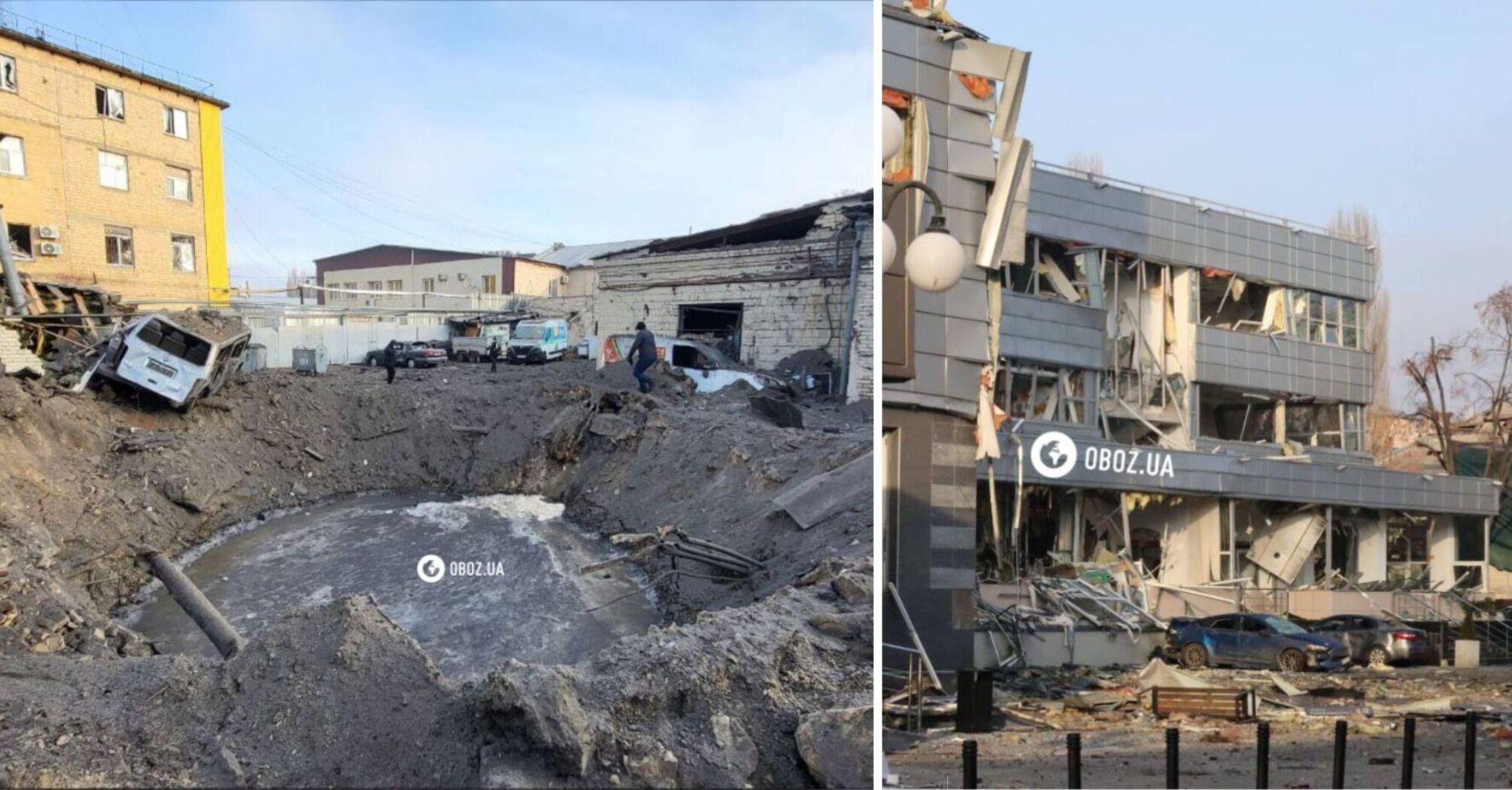 A camera captured the moment a shot-down Russian missile crashed in Kyiv. Video