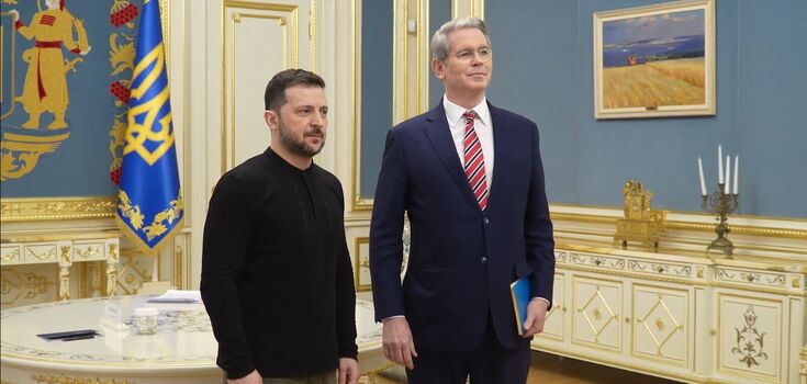 Sekretarz Skarbu USA spotyka się z Zełenskim w Kijowie i przekazuje pierwszy projekt umowy partnerskiej: co wiadomo?