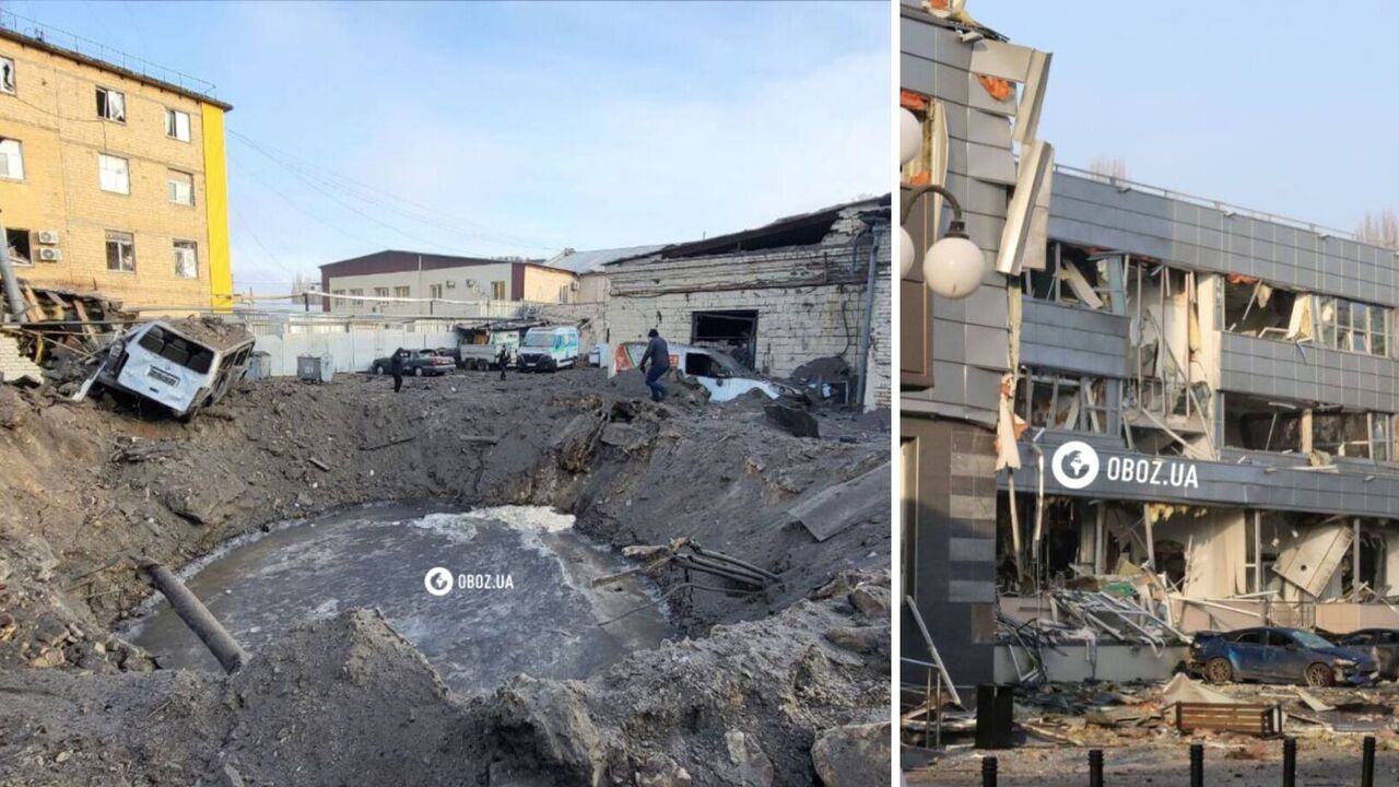 A camera captured the moment a shot-down Russian missile crashed in Kyiv. Video