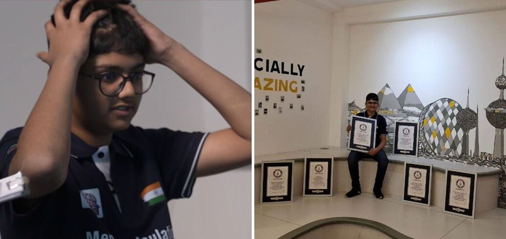 Human calculator. A 14-year-old prodigy from India broke six Guinness World Records in one day