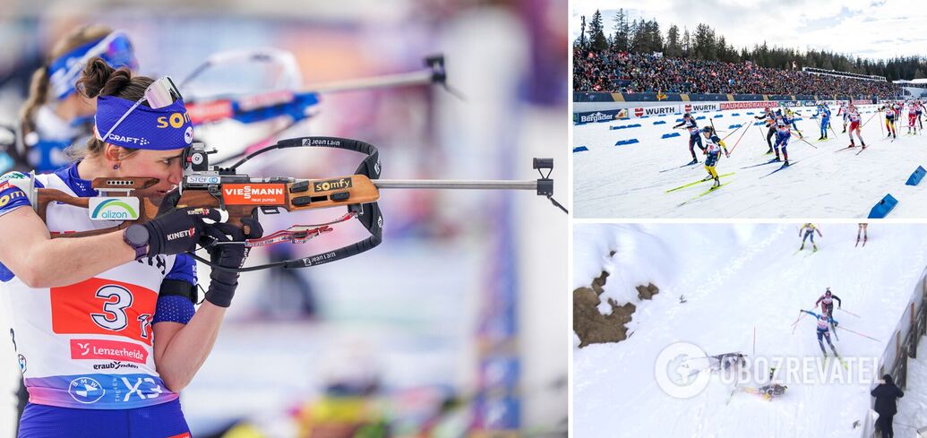 7-krotna mistrzyni świata zderzyła się z rywalką na starcie sztafety biathlonowego Pucharu Świata. Obie upadły na śnieg. Wideo