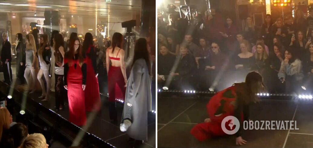Fashion mishap at Ukrainian Fashion Week 2025: a model fell on the catwalk but didn't lose her cool. Video