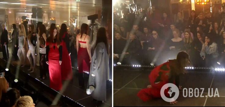 Fashion mishap at Ukrainian Fashion Week 2025: a model fell on the catwalk but didn't lose her cool. Video